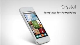  Presentation with application web - Slide deck enhanced with business electronics internet and media background and a light gray colored foreground