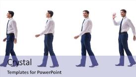  Presentation with businessman standing on maze - Amazing PPT theme having business elegant motion - businessman walking standing side view backdrop and a teal colored foreground
