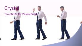  Presentation with walking - PPT layouts enhanced with business elegant motion - businessman walking standing side view background and a pink colored foreground