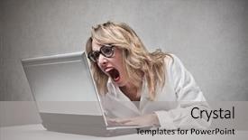  Presentation with career counseling - Colorful PPT theme enhanced with business email - aggressive career woman backdrop and a light gray colored foreground