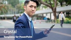  Presentation with mobile use - PPT layouts with business email - asian businessman use of mobile background and a  colored foreground
