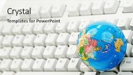  Presentation with email - PPT layouts consisting of business email - global on keyboard concept background and a  colored foreground