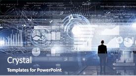  Presentation with suitcase - Audience pleasing presentation theme consisting of business email - rear view of businessman backdrop and a ocean colored foreground