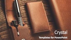  Presentation with pen - Slide set having business essentials - luxurious rollerball pen background and a tawny brown colored foreground