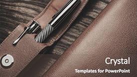  Presentation with pen - Colorful presentation theme enhanced with business essentials - luxurious rollerball pen backdrop and a tawny brown colored foreground