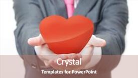  Presentation with business ethics - Slides with business ethics - businessman with heart background and a coral colored foreground