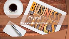  Presentation with digital printing - Audience pleasing slide deck consisting of business ethics - word abstract backdrop and a coral colored foreground