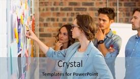  Presentation with sticky notes - Amazing presentation theme having sticky notes on whiteboard backdrop and a light blue colored foreground