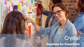  Presentation with sticky notes - PPT theme having sticky notes on whiteboard background and a seafoam green colored foreground