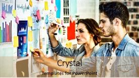  Presentation with executive business negotiation skills - Cool new theme with vision mision - business executives putting sticky notes backdrop and a coral colored foreground