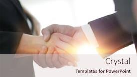  Presentation with joint - Amazing slide set having business-executives-to-congratulate backdrop and a lemonade colored foreground