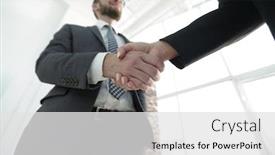  Presentation with joint - Audience pleasing presentation consisting of business-executives-to-congratulate backdrop and a white colored foreground