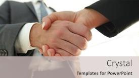  Presentation with joint - Colorful slide set enhanced with business-executives-to-congratulate backdrop and a light gray colored foreground