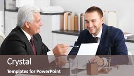  Presentation with notary - Beautiful presentation theme featuring business expert advice concept - young man with notary backdrop and a  colored foreground