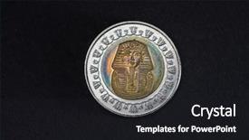  Presentation with egyptian - Beautiful PPT theme featuring business eygpt - coin of an egyptian pound backdrop and a dark gray colored foreground