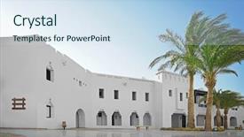  Presentation with hotel resort - Cool new theme with business eygpt - exterior of beautiful hotel backdrop and a  colored foreground
