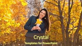  Presentation with autumn blue - Presentation theme enhanced with business eygpt - happy successful arab businesswoman background and a tawny brown colored foreground