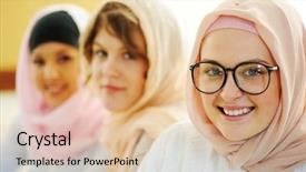  Presentation with multi ethnic group - Slide deck enhanced with business eygpt - multi ethnic group of teenage background and a  colored foreground