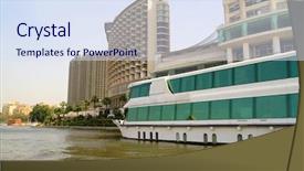  Presentation with nile river - Presentation theme consisting of business eygpt - nile river scenery in cairo background and a  colored foreground