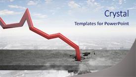  Presentation with crisis - Theme enhanced with business fall and crisis mixed background and a sky blue colored foreground
