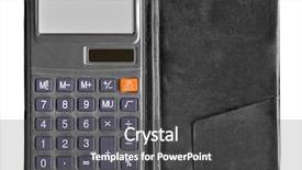  Presentation with calculator - Cool new presentation theme with business finance arithmetic - black calculator isolated backdrop and a dark gray colored foreground