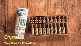  Presentation with monkey - PPT layouts with business finance arithmetic - chinese abacus and monkey background and a tawny brown colored foreground