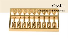  Presentation with golden 50th wedding aniversary - Beautiful PPT theme featuring business finance arithmetic - golden abacus backdrop and a yellow colored foreground