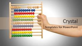  Presentation with hand holding puzzle piece - Beautiful slide set featuring business finance arithmetic - hand holding abacus on white backdrop and a lemonade colored foreground