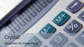  Presentation with meeting - Amazing presentation having business finance arithmetic - pocket calculabusiness people backdrop and a  colored foreground