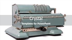  Presentation with calculator - Cool new presentation theme with business finance arithmetic - vintage calculator on a white backdrop and a gray colored foreground