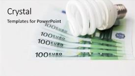  Presentation with utilities - Slide deck enhanced with electricity budget - business finance energy saving background and a white colored foreground