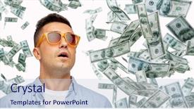  Presentation with people falling - Theme featuring business-finance-luck-fortune background and a lemonade colored foreground