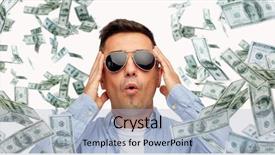  Presentation with people falling - Amazing slide deck having business-finance-luck-fortune backdrop and a light blue colored foreground