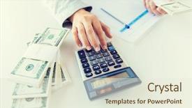  Presentation with courier business finance analysis - Beautiful slides featuring business finance tax and people backdrop and a sky blue colored foreground