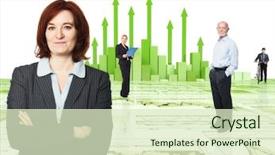  Presentation with financial - PPT layouts consisting of business cycle - 3d image of financial chart background and a soft green colored foreground