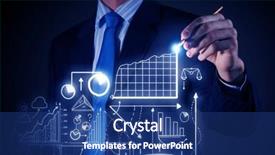  Presentation with forecasting - Cool new presentation theme with bussiness forecasting - chest view of businessman drawing backdrop and a  colored foreground