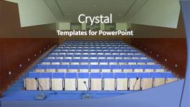  Presentation with stage - Presentation theme with business forum - modern auditorium view background and a  colored foreground