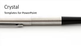  Presentation with fountain pen - Audience pleasing presentation theme consisting of business fountain pen isolated backdrop and a cream colored foreground