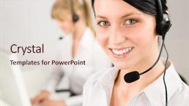  Presentation with customer service - Audience pleasing theme consisting of customer service team woman call backdrop and a lemonade colored foreground