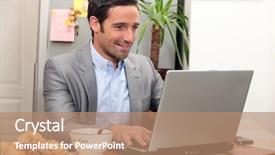  Presentation with computer viruses skull - Colorful presentation theme enhanced with asian researcher dropping reagent into test tube note shallow depth of field backdrop and a sky blue colored foreground