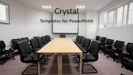  Presentation with meeting - Amazing slide deck having business furniture - meeting room interior backdrop and a  colored foreground