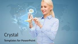  Presentation with transport and future technology concept - Colorful presentation theme enhanced with business future technology and people backdrop and a  colored foreground