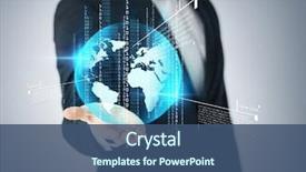  Presentation with international business - PPT theme having business and future technology concept background and a ocean colored foreground