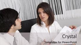  Presentation with strategy - Colorful slides enhanced with business goals strategy - modern team working backdrop and a light gray colored foreground