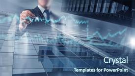  Presentation with molecular dynamics - Amazing slide deck having business gragh - dynamics of financial growth backdrop and a ocean colored foreground