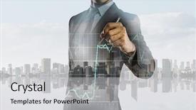  Presentation with business growth - PPT layouts consisting of business gragh - dynamics of financial growth background and a light gray colored foreground