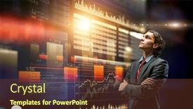  Presentation with trade - Slide deck featuring business-graph-and-trade-monitor background and a tawny brown colored foreground