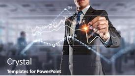  Presentation with trade - Presentation design with business-graph-and-trade-monitor background and a dark gray colored foreground