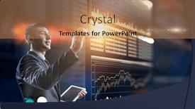  Presentation with trade - Theme featuring business-graph-and-trade-monitor background and a coral colored foreground