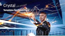  Presentation with trade - PPT theme enhanced with business-graph-and-trade-monitor background and a navy blue colored foreground